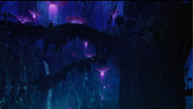 Glowing Mushrooms in Forest — Blue, Mystical