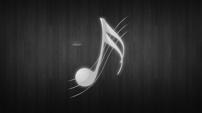 Glowing Music Note — Black, Minimalist