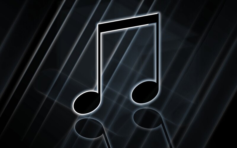 Glowing Music Note — Black