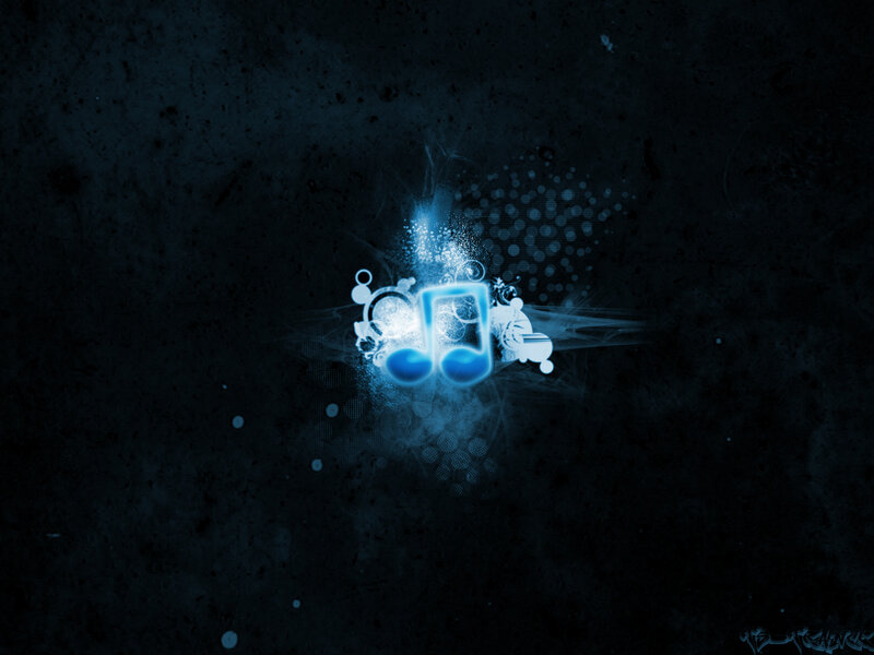 Glowing Music Note — Blue