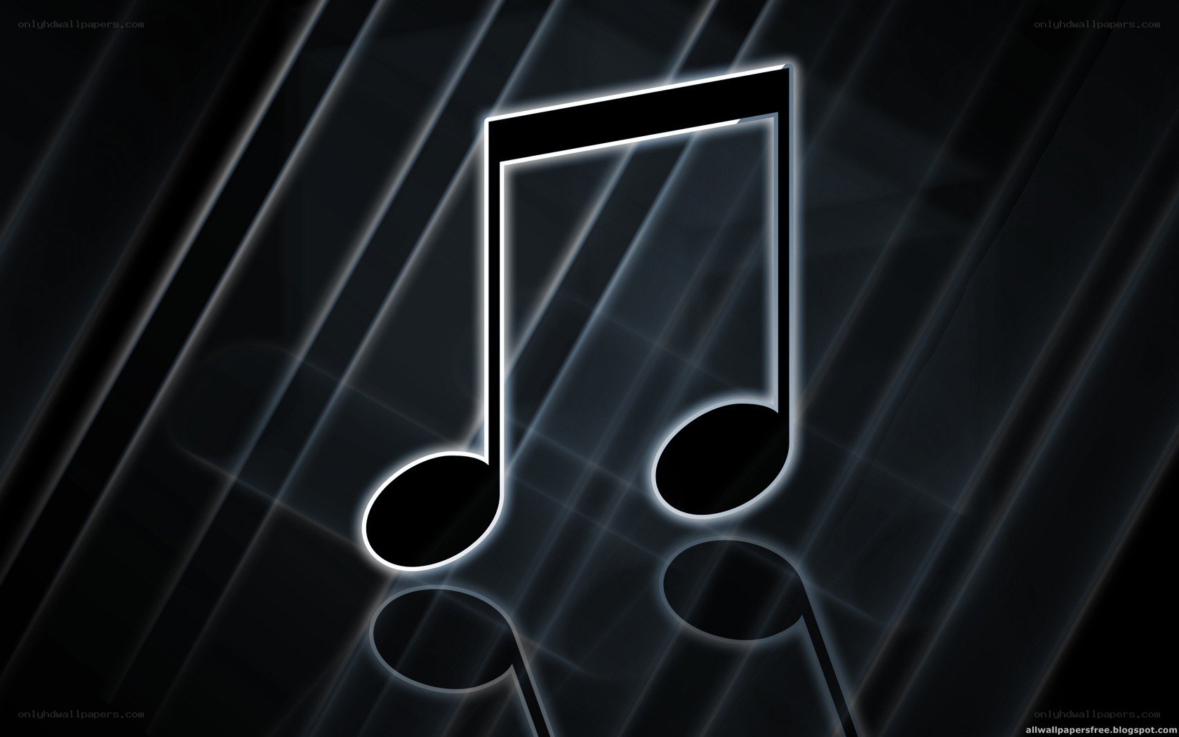 glowing music note on dark background