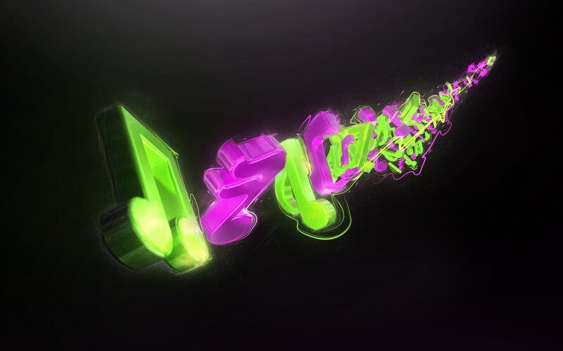 glowing music notes animation