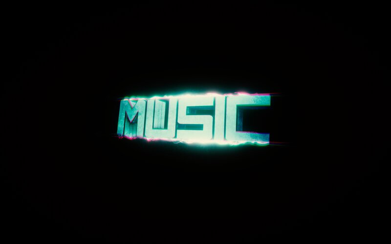 Glowing Music Text