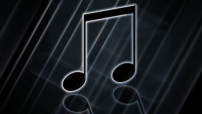 Glowing Musical Notes — Black, Dramatic