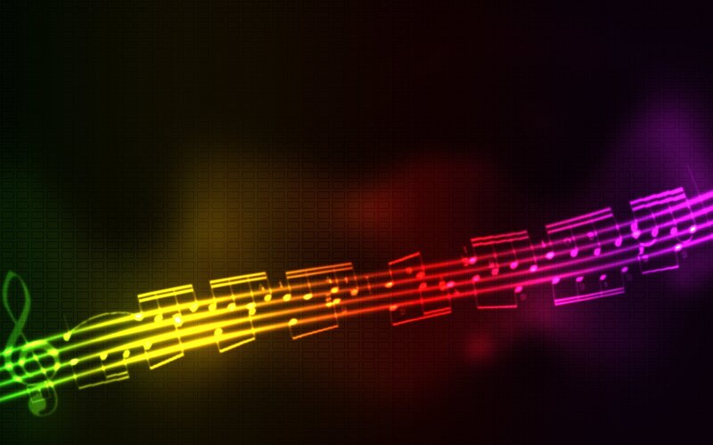 Glowing Musical Notes — Green