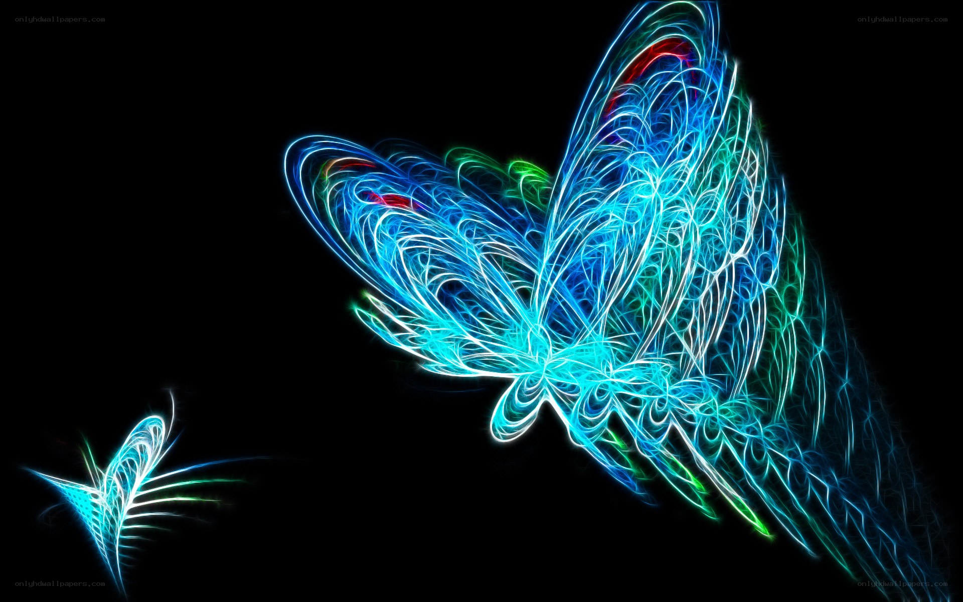 glowing neon butterfly