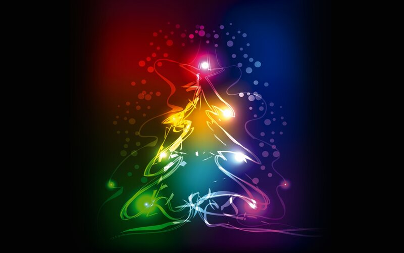 Glowing Neon Christmas Tree — Red