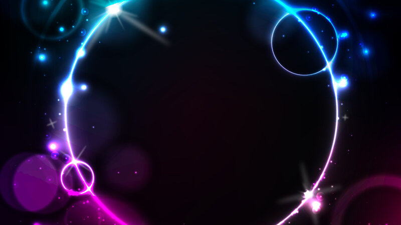 Glowing Neon Circles — Blue
