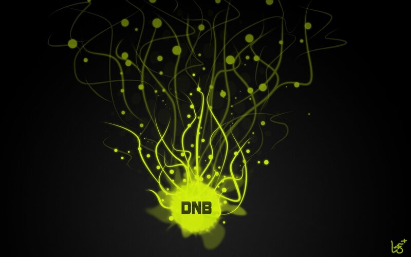 glowing neon DNB design