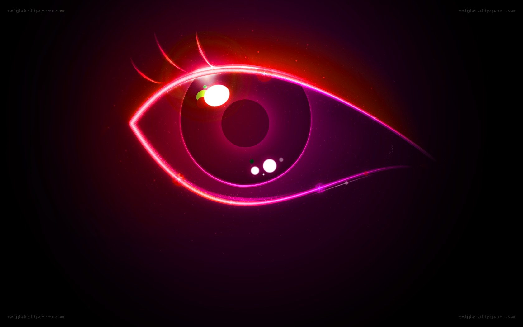 glowing neon eye