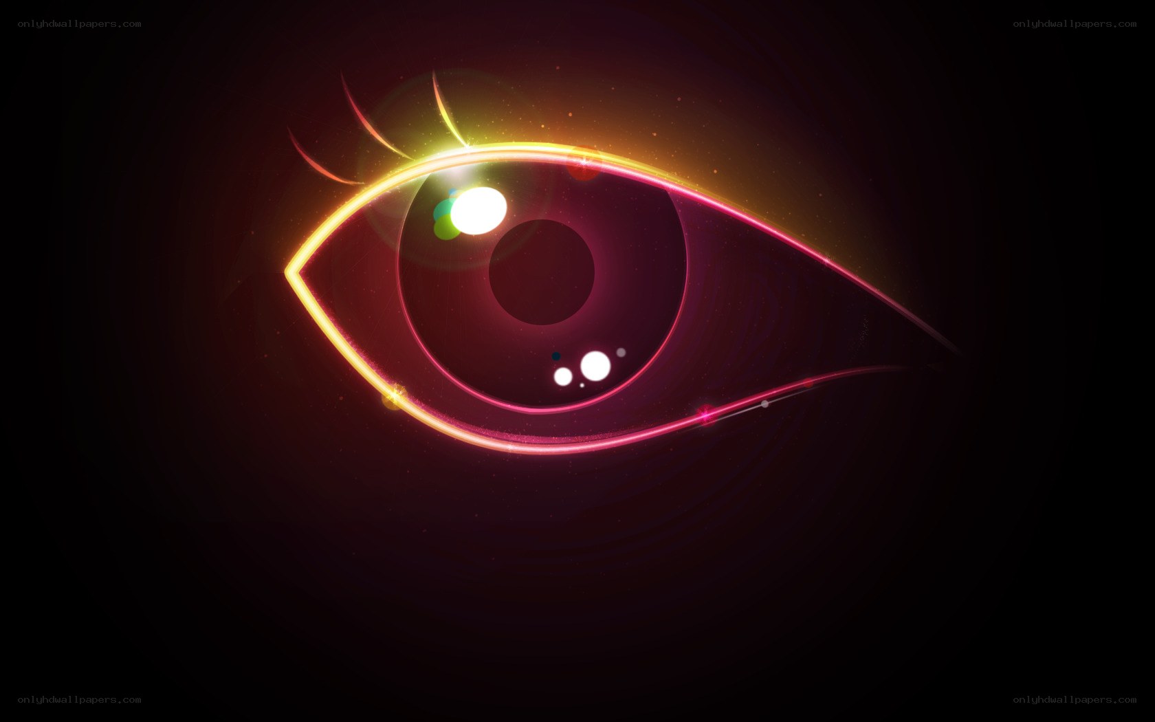 glowing neon eye