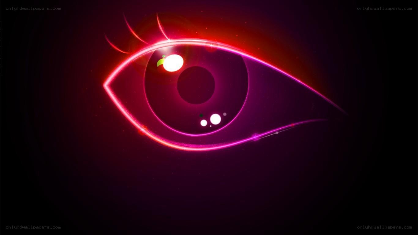 glowing neon eye