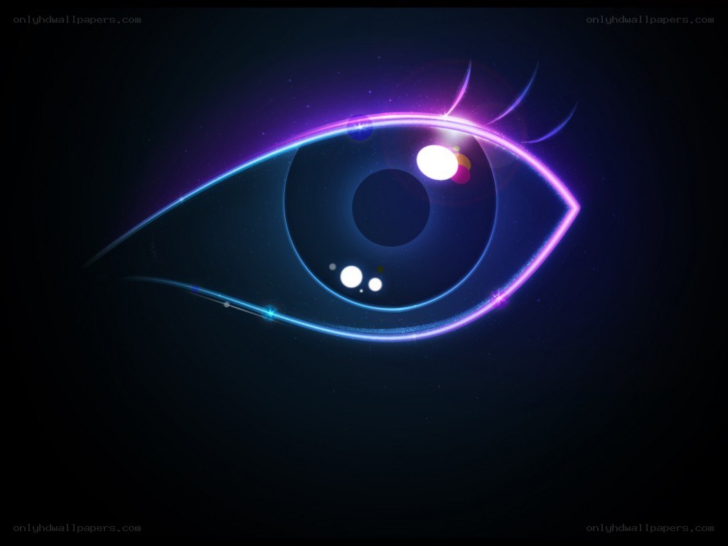 glowing neon eye