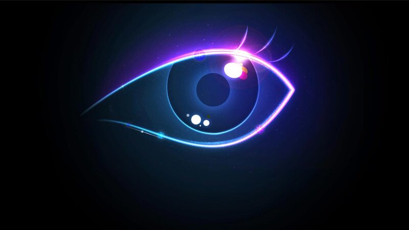Glowing Neon Eye — Blue