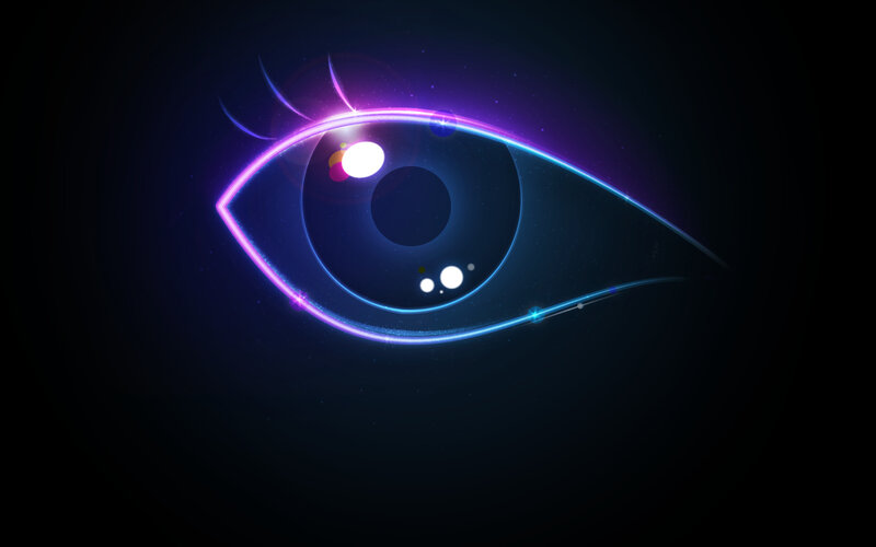 Glowing Neon Eye — Purple