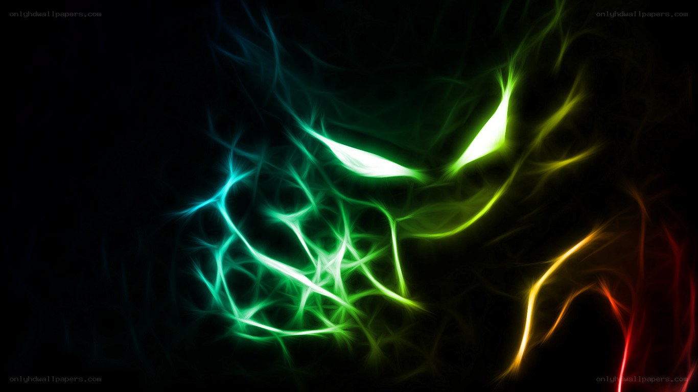 glowing neon face design