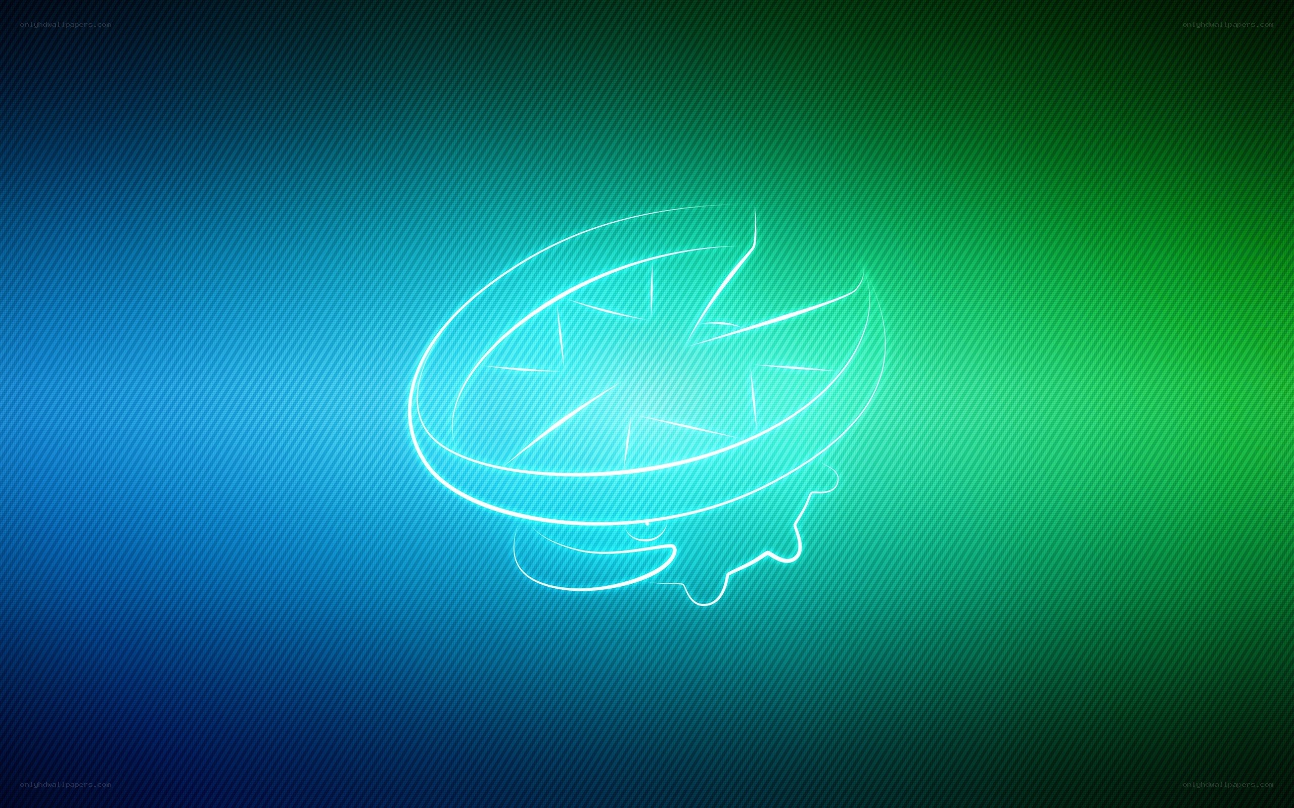 glowing neon logo on gradient