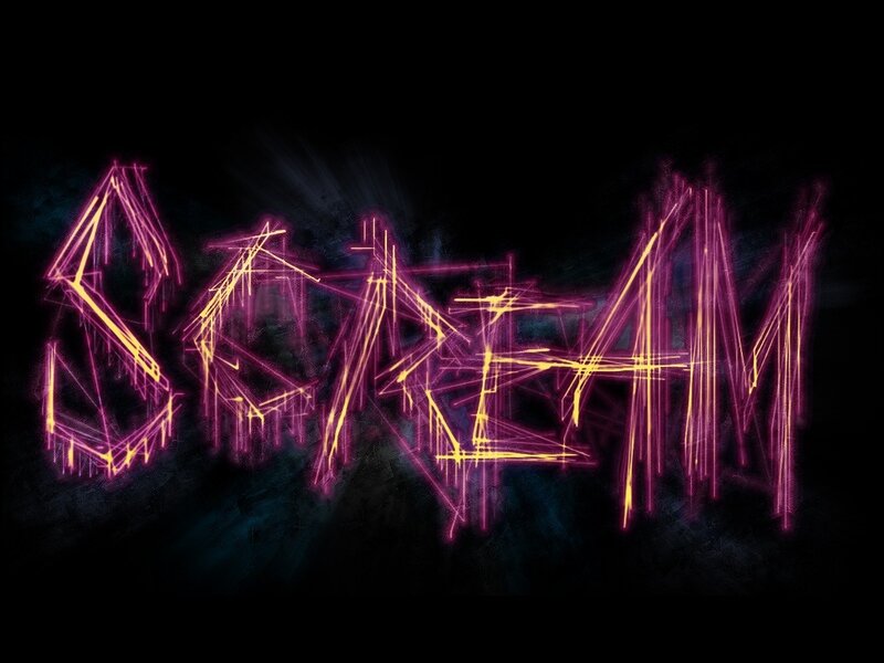 glowing neon text design