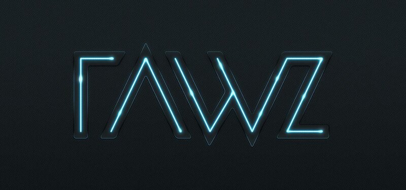 glowing neon text logo