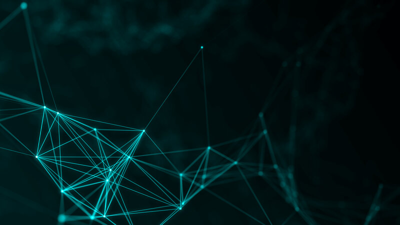 Glowing Network Nodes — Teal, Technological