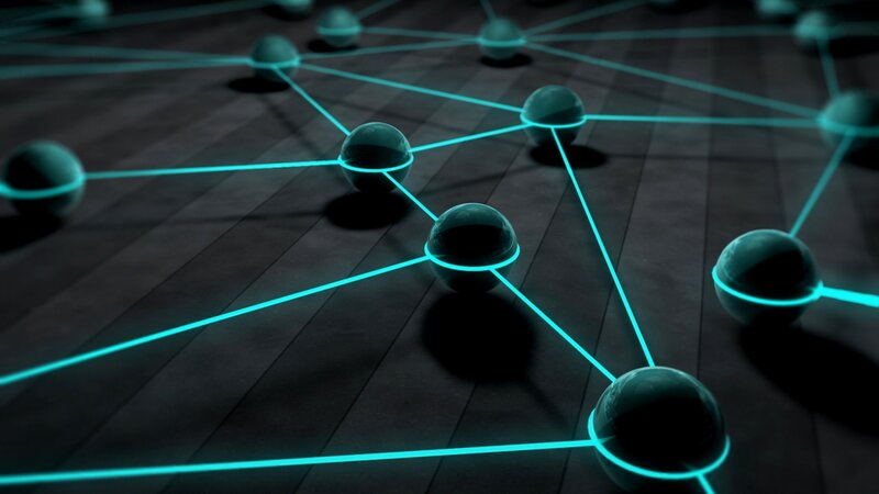 Glowing Network Nodes — Teal
