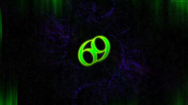 glowing number 69 symbol