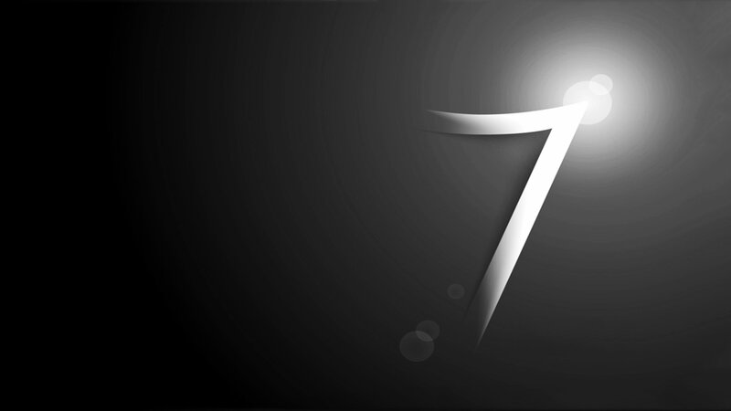 glowing number seven