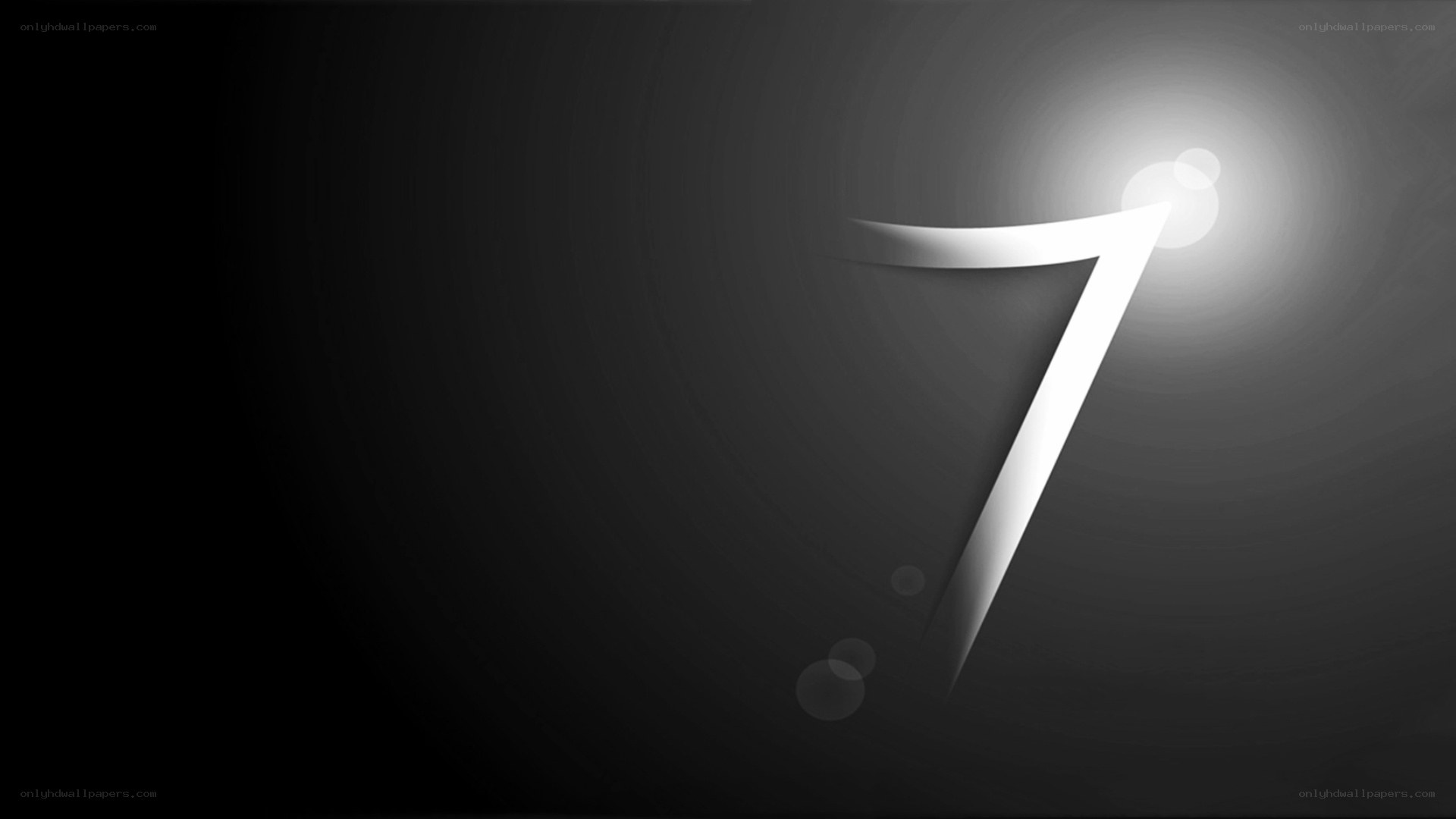 glowing number seven
