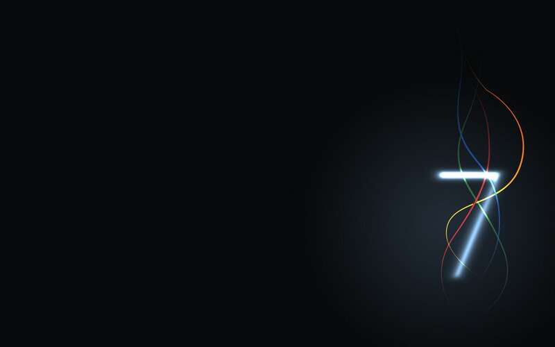 glowing number seven