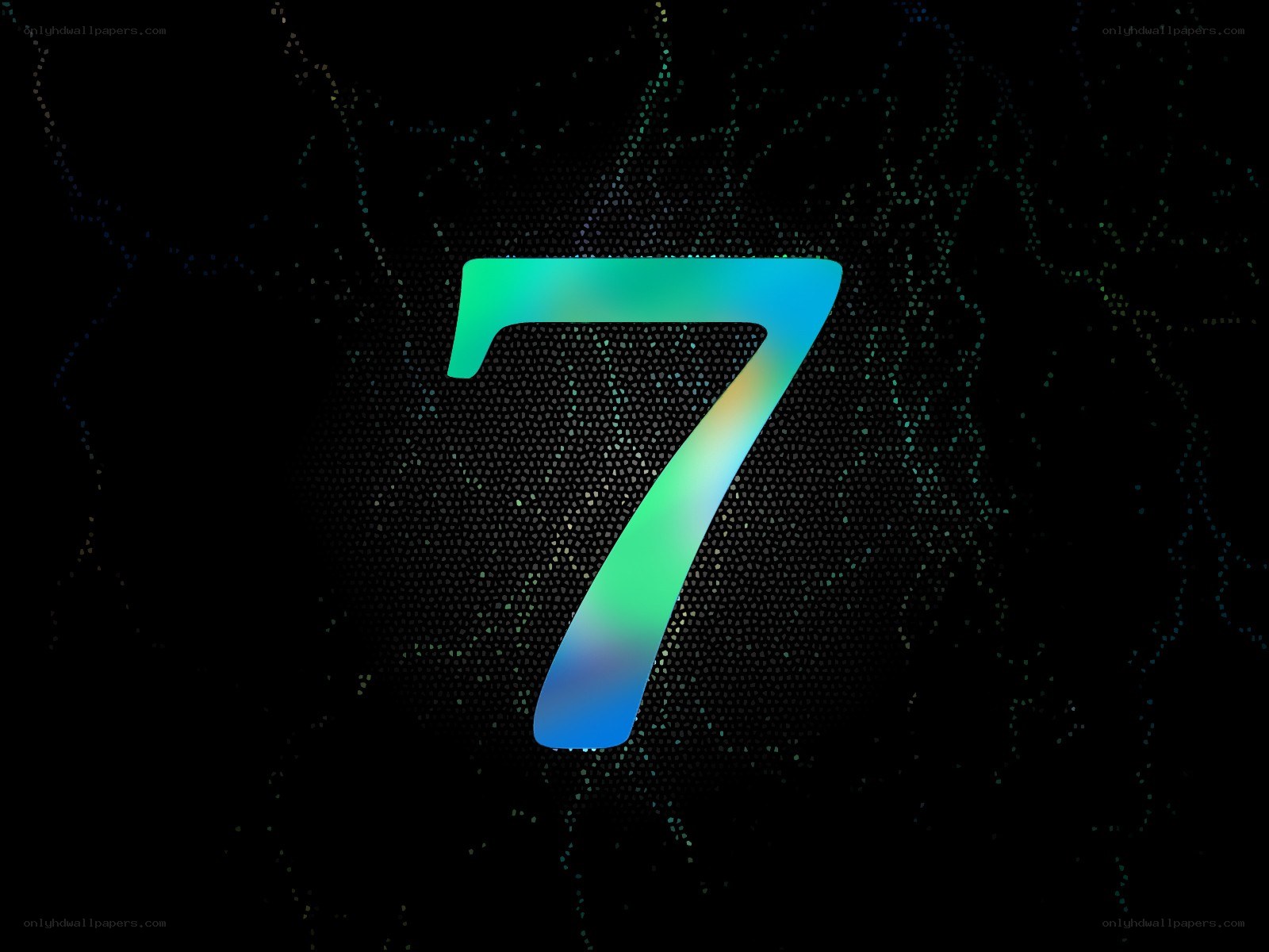 glowing number seven