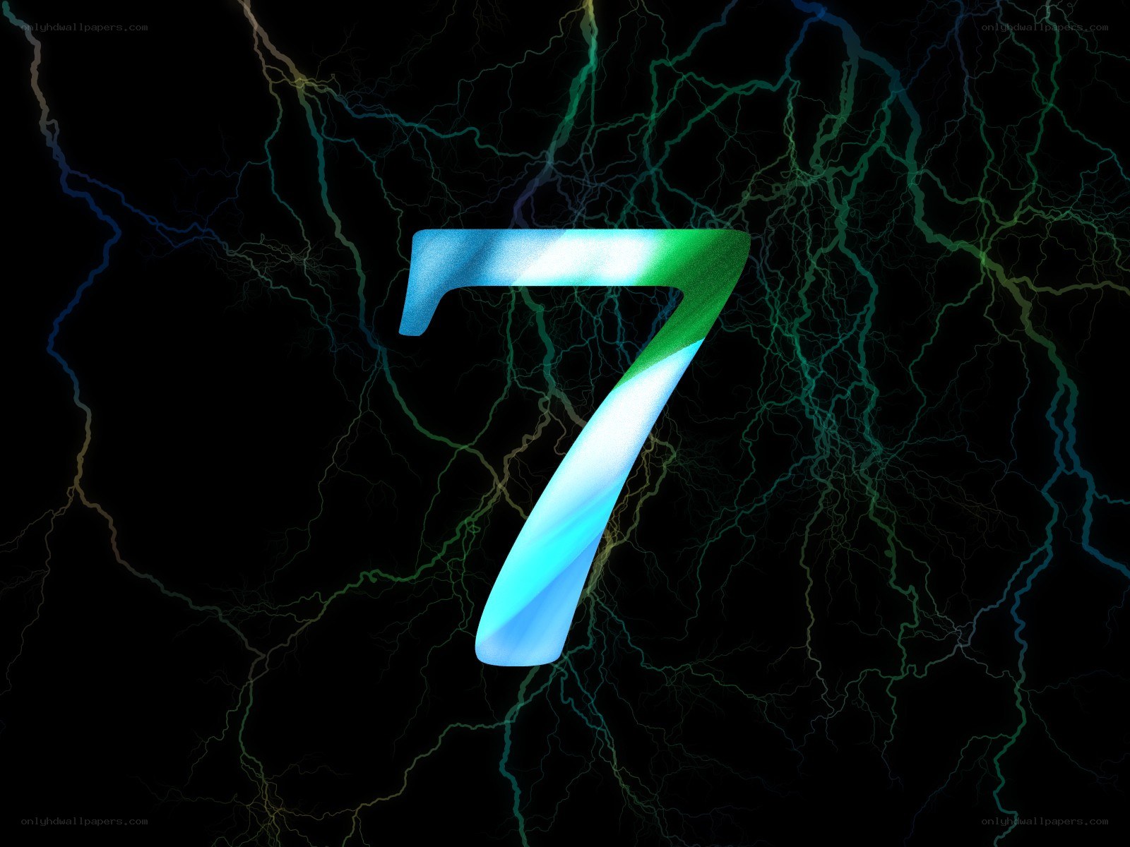 glowing number seven