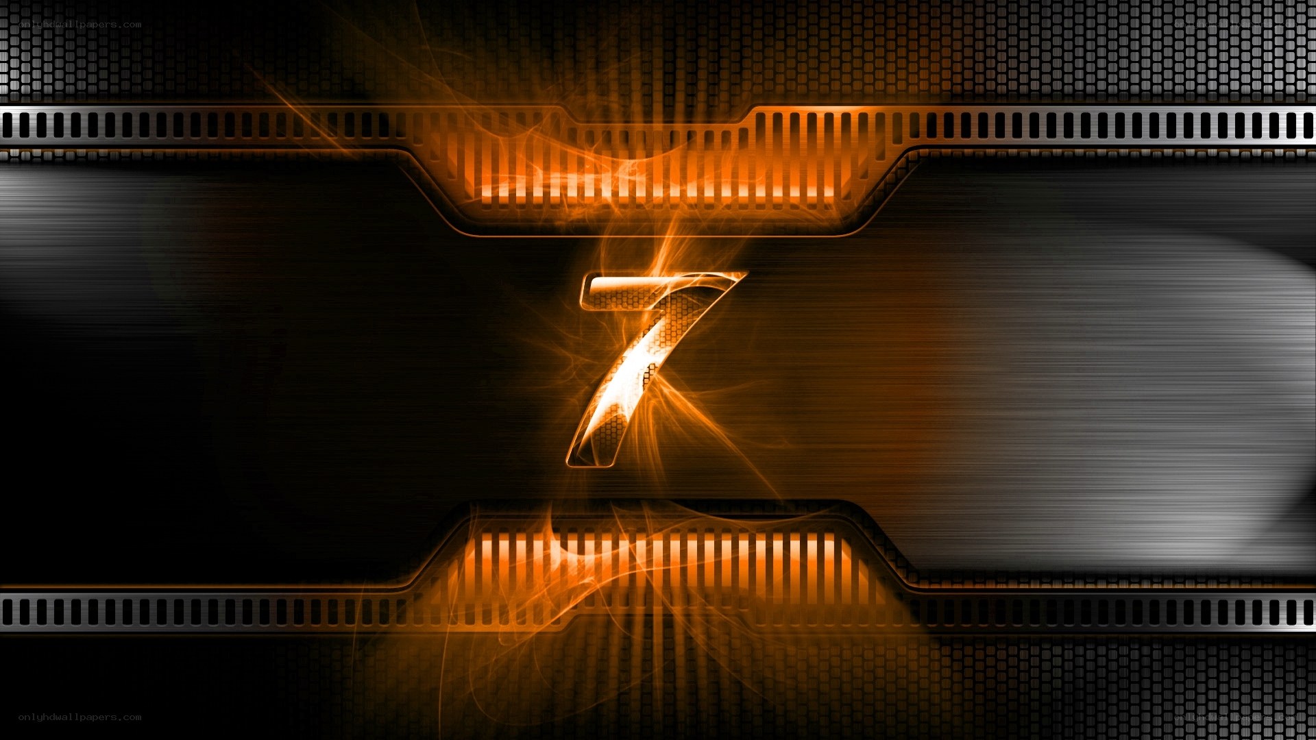glowing number seven