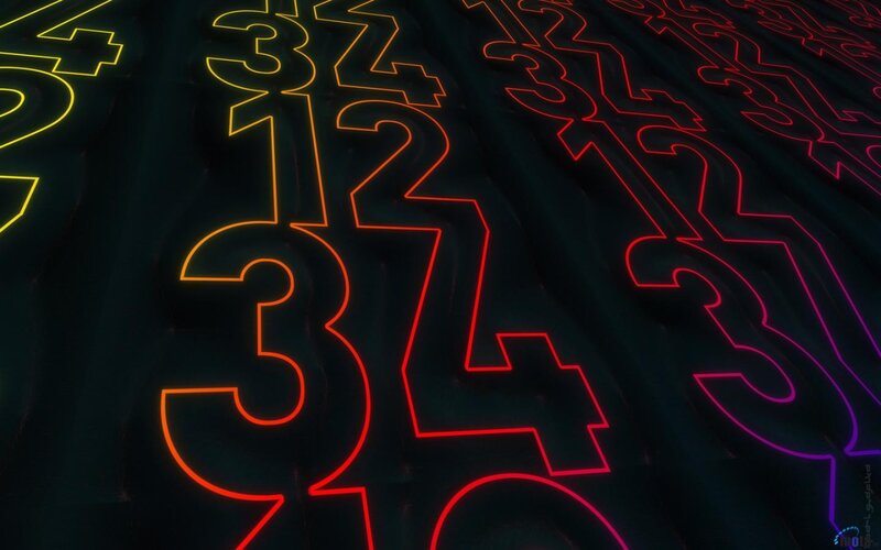 Glowing Numbers on Dark Surface — Black