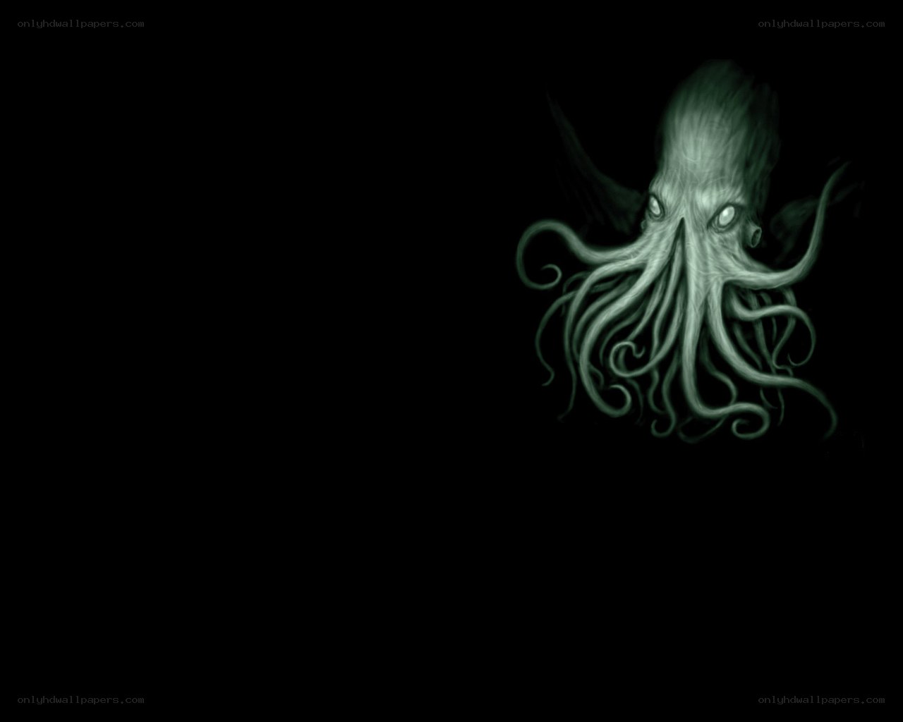 glowing octopus in darkness