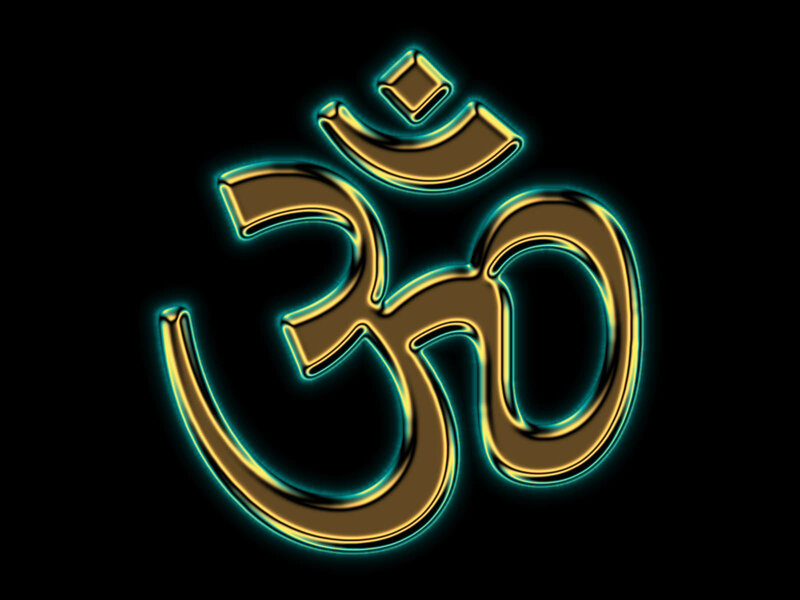 Glowing Om symbol