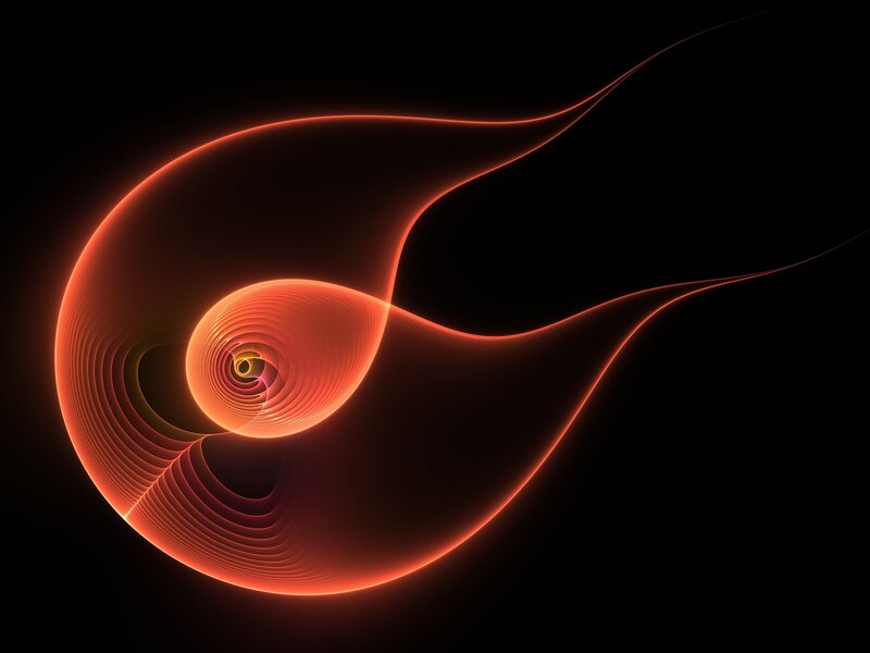 glowing orange fractal spiral