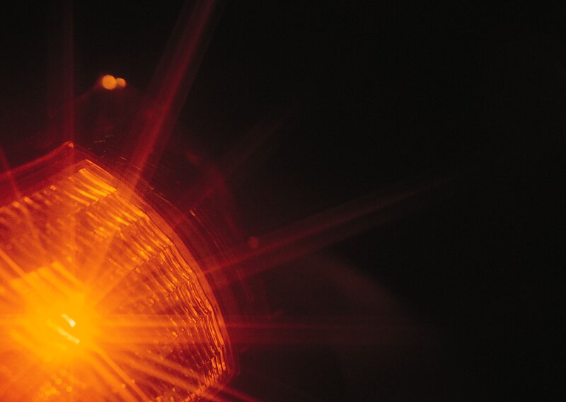 glowing orange light at night