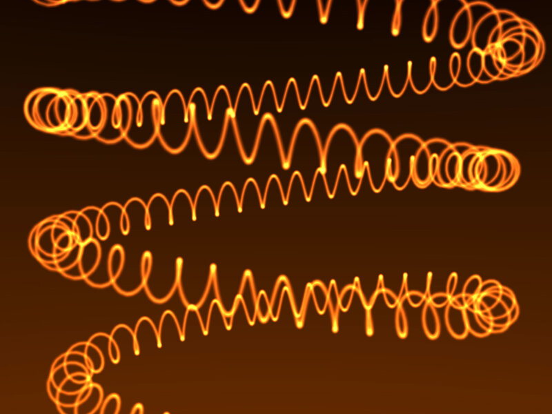 glowing orange light trails