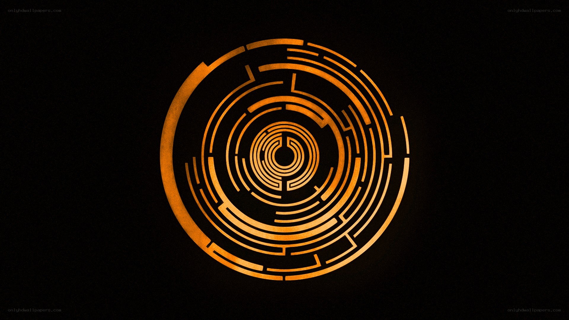 glowing orange maze pattern