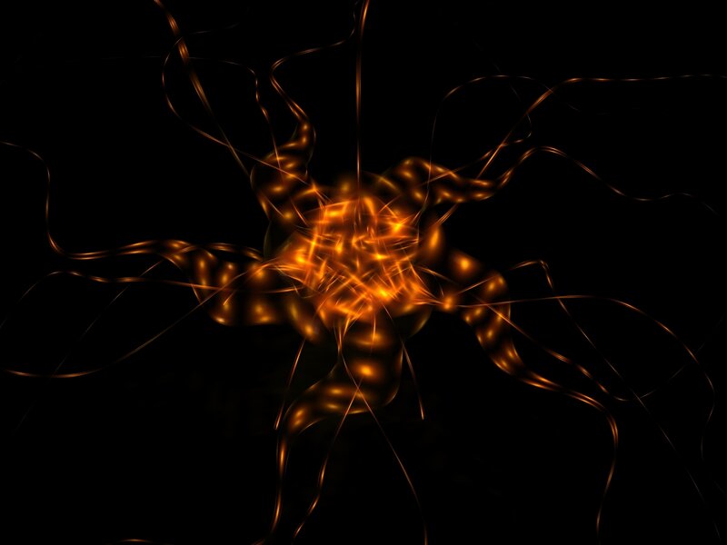 Glowing Orange Neural Network