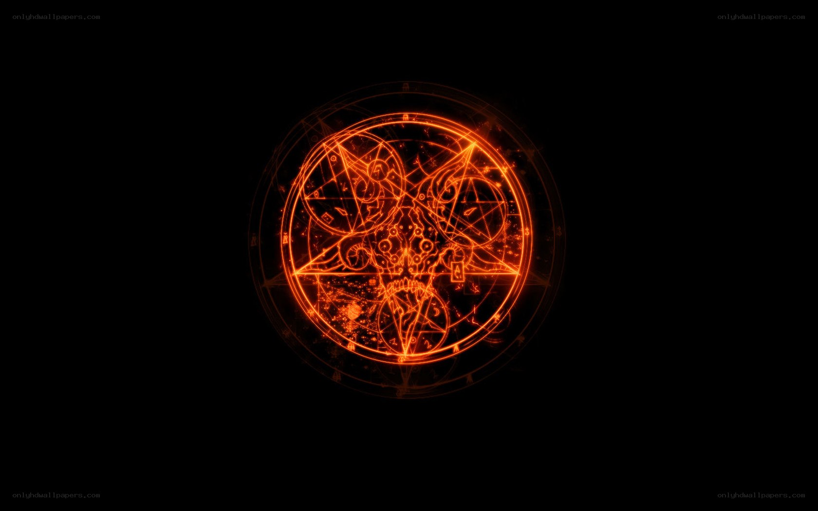 glowing orange occult symbol