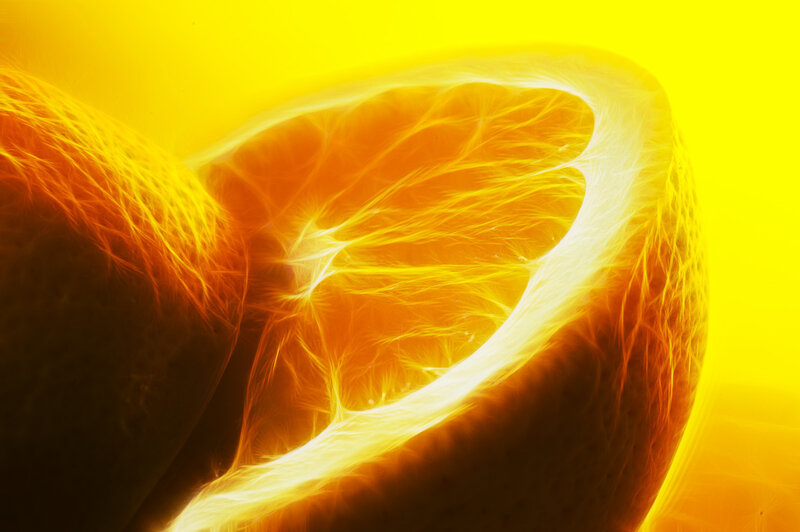 glowing orange slice