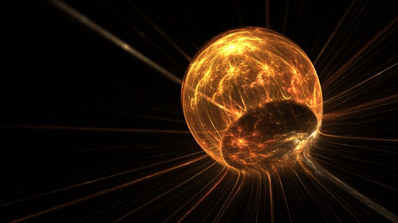 Glowing Orange Sphere — Dramatic, Digital Art, Energy