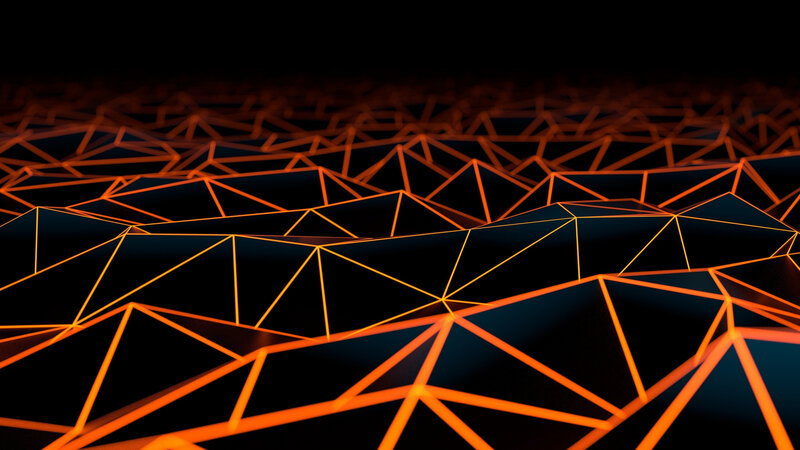 Glowing Orange Wireframe