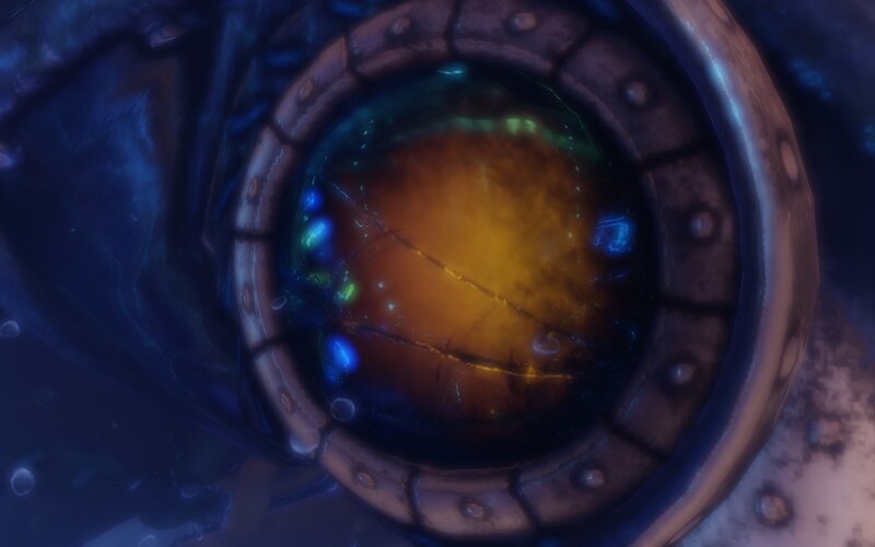 glowing orb in a mechanical casing