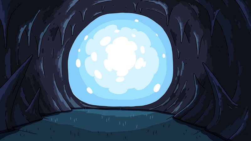 Glowing Orb in Cave — Blue