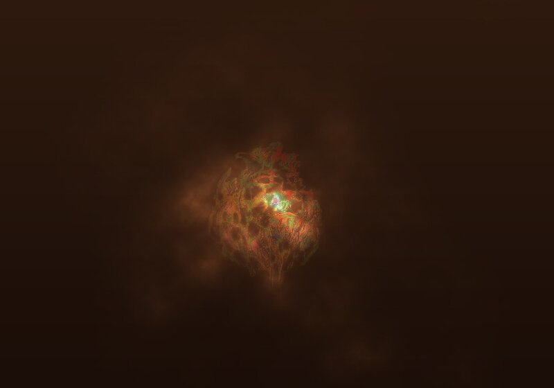 glowing orb in dark space