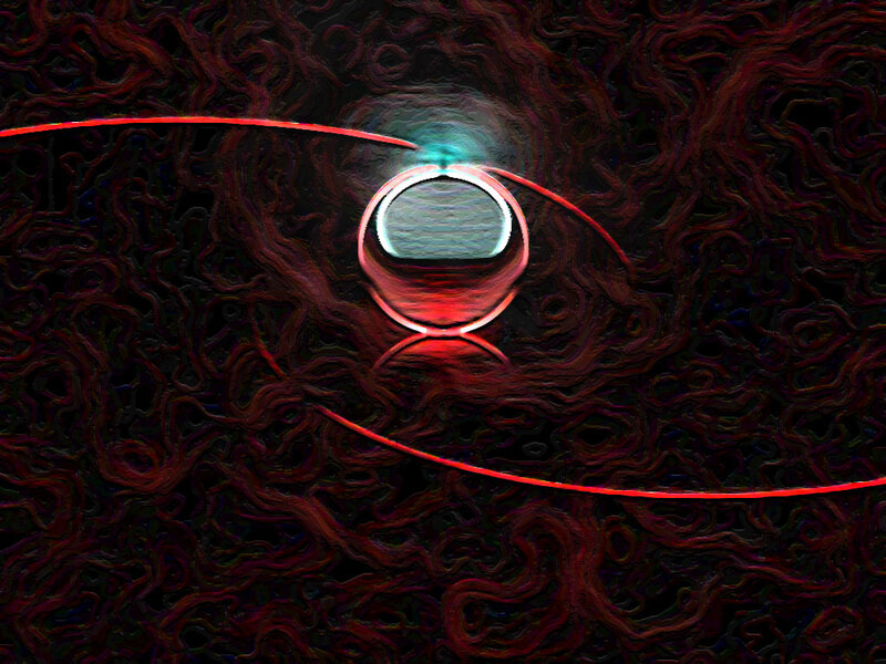 Glowing Orb in Dark Space — Black