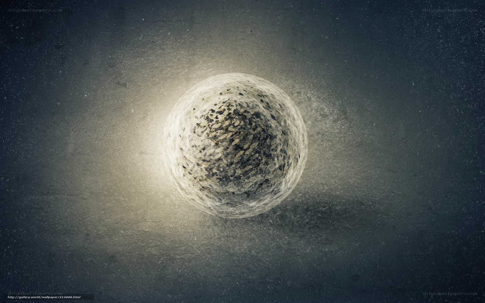 Glowing Orb in Dark Space