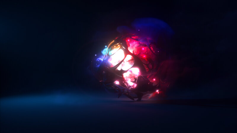 Glowing Orb in Darkness